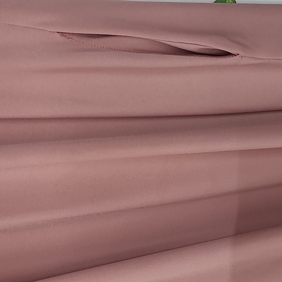 Dress Pink Stetchy Sheath Solid Hidden Pockets Crew Neck 3/4 Sleeve & Scarf - Picture 9 of 11